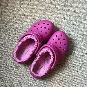 Pink Crocs With Fuzzy insides